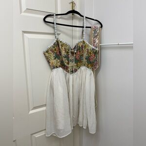 Cider Secret Garden Corset Mini Dress with Belt